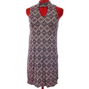 AEROPOSTALE Blue Pink Keyhole Neckline Sheath 60s style Dress Size‎ S